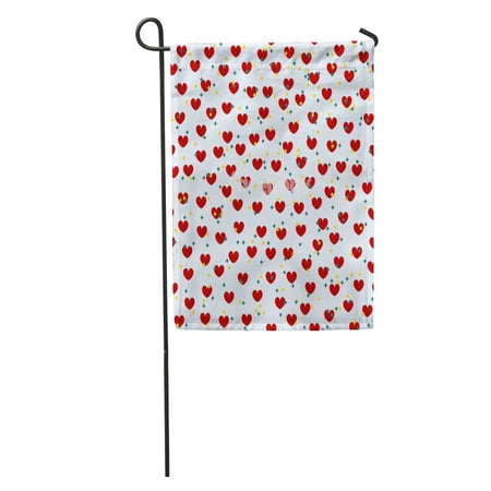 SIDONKU Orange Affair Heart Pattern Stars Valentine Red Amaranth Crimson Cute Garden Flag Decorative Flag House Banner 28x40 inch
