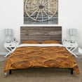 thumbnail image 3 of Designart 'Concentric Paint Rings in Earthy Gold Brown' Mid-Century Modern Duvet Cover Set, 3 of 4