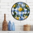 thumbnail image 3 of Yayeee Wall Clock Battery Operated 9.5" Silent Quartz Non-Ticking for Living Room Decor, Light Blue Plaid, 3 of 8