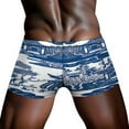 thumbnail image 4 of Blue Willow Chinoiserie Blue And White Porcelain Inspiration Men's Mesh Boxer Briefs Cooling Breathable Sports Underwear Vertical Fly, 4 of 5