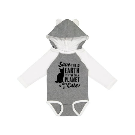 

Inktastic Save the Earth It s the Only Planet with Cats with Pawprints Gift Baby Boy or Baby Girl Long Sleeve Bodysuit