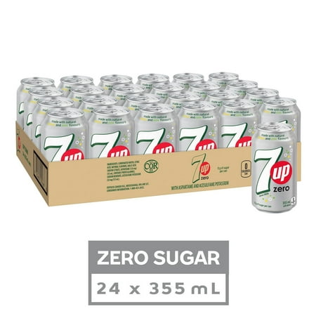 7UP Zero Soft Drink, 355 mL Cans, 24 Pack, 24x355mL - Walmart.ca