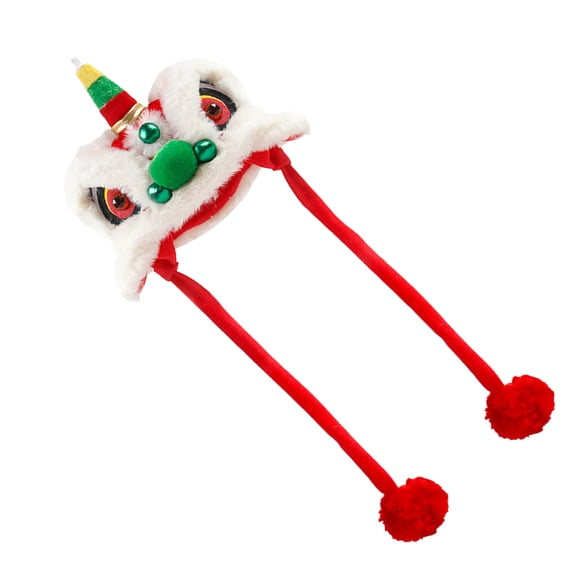 Chinese Style Dog Hat, Soft Decorative Easy Wearing Fire Eyed Dog Dance Hat Cute Adjustable For New Year For Holiday For Cats Red,Green