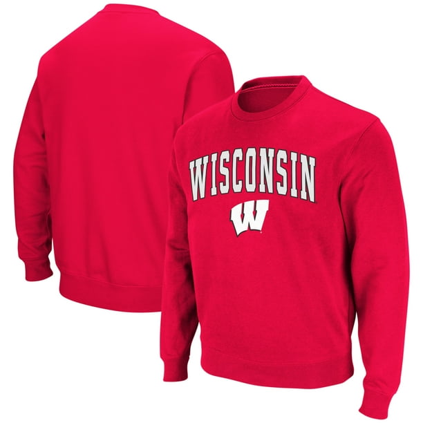 Wisconsin Badgers Colosseum Arch & Logo Crew Neck Sweatshirt - Red ...