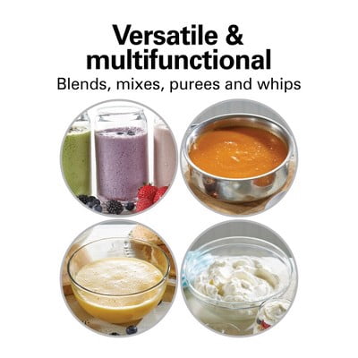 2 Speed Hand Blender : Portable Immersion Blender, Dishwasher-Safe, 225W, Gray