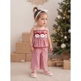 thumbnail image 5 of Toddler Baby Girl Halloween Christmas Outfit Smocked Spaghetti Strap Tank Top Wide Leg Pants Set, 5 of 9