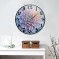 thumbnail image 2 of WOBOGO Pastel Colored Dahlia Acrylic Wall Clock Battery Operated 11.9in Silent No Tick Bedroom Living Room Office Classroom Decoration, 2 of 10