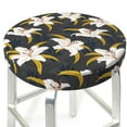 thumbnail image 3 of Kdxio Lilies Flowers Print Stool Covers Round,Stretch Round Bar Stool Covers Washable Bar Stool Cushion Slipcover for 12-15 Inch Chair, 3 of 7