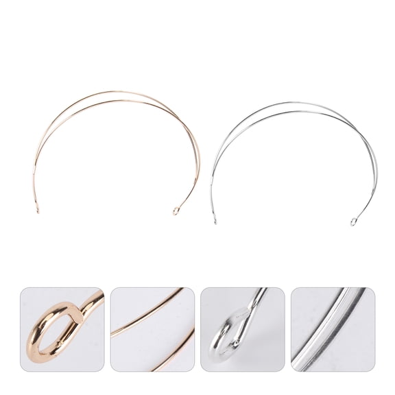 ifundom 2Pcs Durable Alloy Hairband for DIY Head Wraps Assorted Colors Practical Hair Accessories