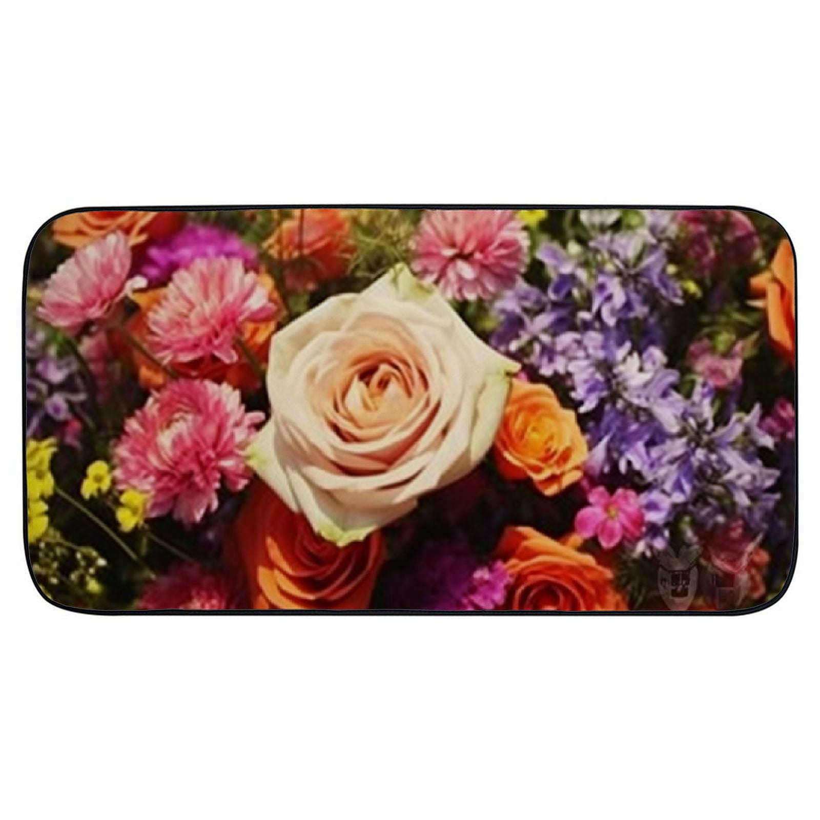 PHYHOO Doormat Floor /Mat - Bouquet Cut Flowers Colorful Roses Color Flowers Decorative Door Mat, Door Mat with Non-Slip Rubber Backing, Easy Cleaning, Traps Dirt, for Entry, Patio