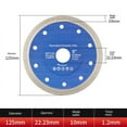 thumbnail image 2 of Saw Blades for Tiles, Ceramics, Marble, Slabs, , Stone Cutting Blades,and Durables 125x22.23mm, 2 of 10