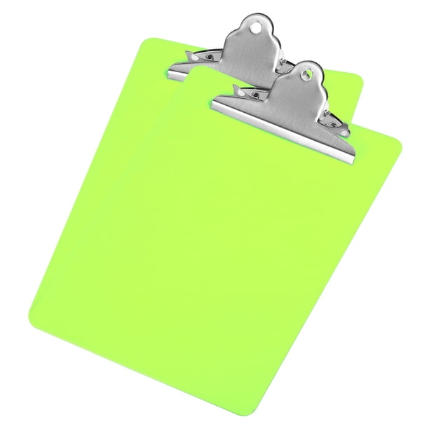 Portapapeles Duro Tablero Grande Capacidad Clip 8,9x12,6 Pulgadas A5 Carta Tamaño Poliestireno para Aula Oficina Arte, 2pcs Verde Unique Bargains portapapeles