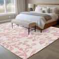 thumbnail image 5 of Farmhouse Pink Large Area Rugs for Bedroom Living Room, Soft Non Slip Carpet Bedside Rug, Vintage Flower Leaf Botanical Plant Rectangular Floor Cover Kitchen Accent Rug 8'x10' for Dining Room/Office, 5 of 9
