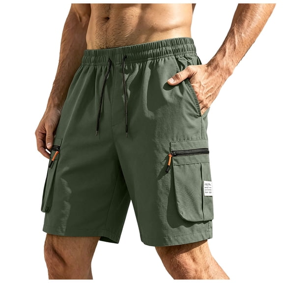Cargo Shorts for Men Summer, Men's Loose Fitting Athletic Casual Pants And Sportswear Pants, Green 3XL