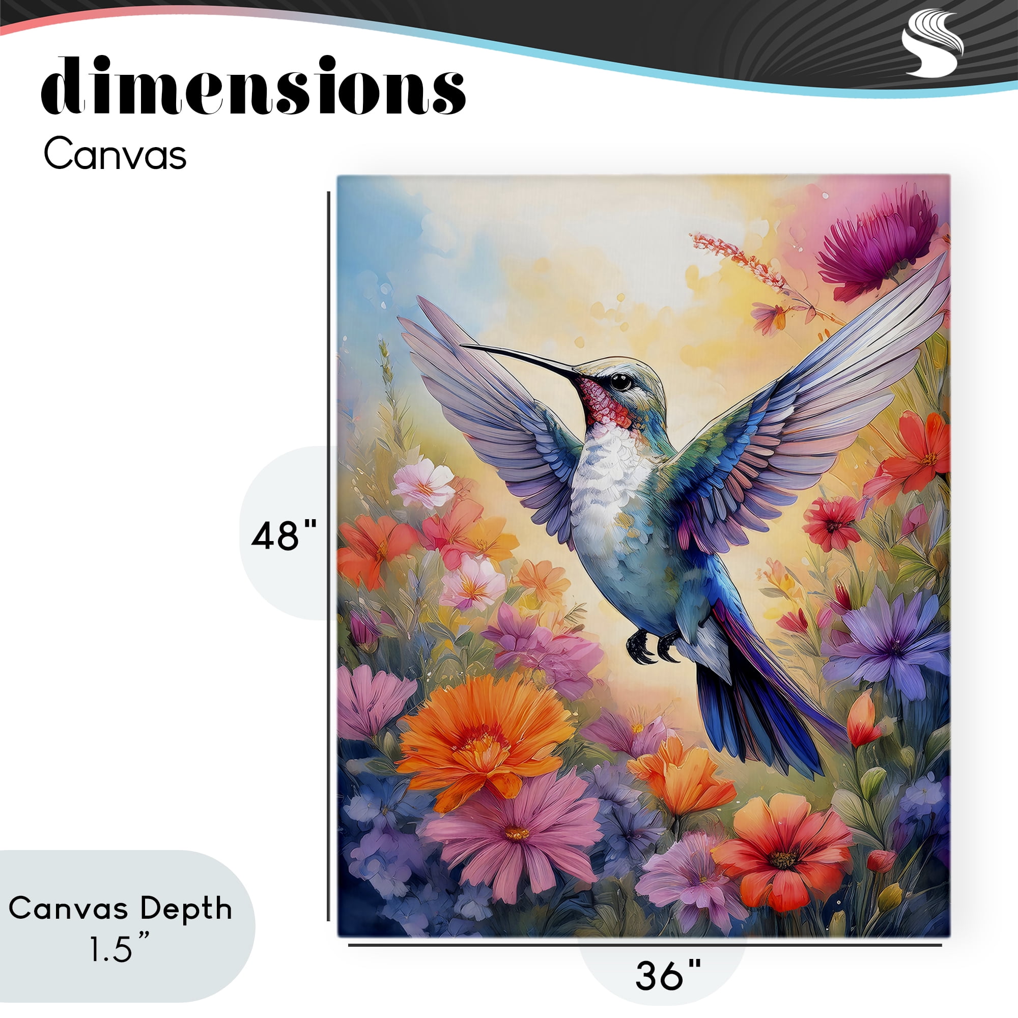 Stupell Industries Colorful Hummingbird in Bloom Canvas Wall Art, design by Creative Studio