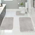 thumbnail image 2 of potrochi 3 Piece Bath Rugs Set, Solid Color Universal Soft Comfortable Plush Bath Rugs, Super Soft Microfiber Water Absorbent & Non-Slip Bathroom Rugs with PVC Point Rubber Backing, 2 of 8
