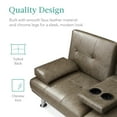 thumbnail image 5 of Best Choice Products Modern Faux Leather Convertible Futon Sofa w/ Removable Armrests, 2 Cupholders - Gray, 5 of 7
