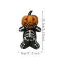 thumbnail image 3 of Set of 3 See No Hear No Speak No Evil Skeleton Pumpkin Figurines Resin Halloween Tabletop Decoration Fall Thanksgiving Home Decor for Mantel Shelf, 3 of 7