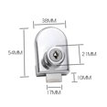 thumbnail image 2 of Caja fuerte de aleación de zinc para puerta de vitrina sin orificios para cerradura de vidrio (01) 5 piezas, 2 of 7