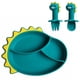 thumbnail image 1 of Platos de silicona para niños pequeños, platos de succión para bebé con juego de cuchara y tenedor, 1 of 5