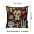 thumbnail image 4 of Day of The Dead Fabric by The Yard, Continuous Sugar Skull Flowers Pepper and Maracas Pattern, Decorative Fabric for Upholstery and Home Accents, Charcoal Grey, 4 of 7