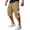 198#Earthy Yellow, variant on Men's 3/4 Length Cargo Shorts Below Knee - Elastic Waist Capri Pants with Pockets, Quick Dry Hiking Shorts Dark Blue M