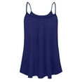 thumbnail image 3 of Usmixi Womens Tank Tops Plus Size Flowy Pleated Swing Spaghetti Strap Tops Cami Tunic Vest Summer Fashion Gradient Round Neck Sleeveless Shirts Blouse Navy XXXL, 3 of 4