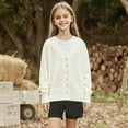 thumbnail image 2 of Kids Cardigan Jacket Boy Girl Buttons Soft Knitted Sweaters Button Down Knit Jackets White 5-6 Years, 2 of 6