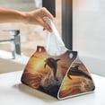 thumbnail image 6 of Pofeuu Sunset Dancing Dolphin A Print Tissue Box Cover, Modern Decorative PU Leather Rectangular Tissue Box Case Organizer Holder for Vanity Countertop, Night Stands, Livingroom, 6 of 7