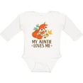 thumbnail image 3 of Inktastic Auntie Loves Me Woodland Fox Boys or Girls Long Sleeve Baby Bodysuit, 3 of 5
