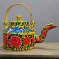 thumbnail image 4 of Natural Geo Yellow Floral 9" Decorative Steel Kettle, 4 of 4