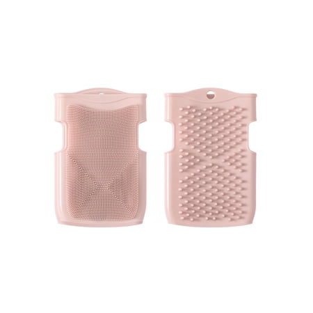 Innobaby Double Sided Silicone Massage Mitt Bath Scrubber Shower Brush & Scalp Massager/ Pink