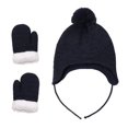 thumbnail image 2 of Baby Toddler Hats Gloves Set for Kids Winter Knit Earflap Beanie Warm Mitten Fleece Cap Girls Boys Hats & Caps, 2 of 4