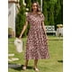 thumbnail image 4 of Vestido floral casual Zeagoo de manga corta de verano para mujer, 4 of 6