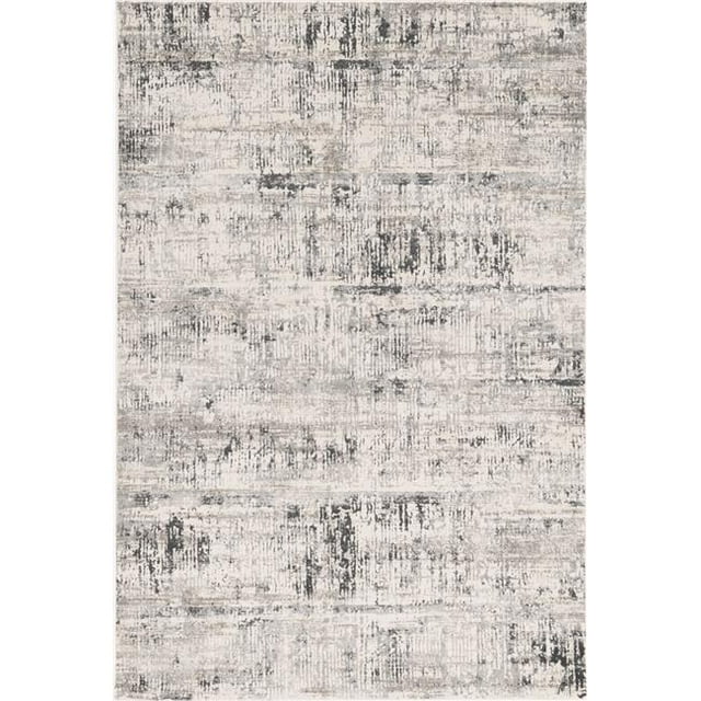 HomeRoots 352795 5 ft. 3 in. x 7 ft. 7 in. Polypropylene & Viscose Ivory Silver Area Rug