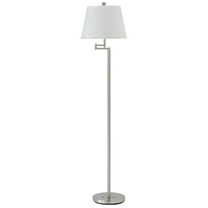 Benjara Metal Round 3 Way Floor Lamp with Spider Type Shade, Silver and White
