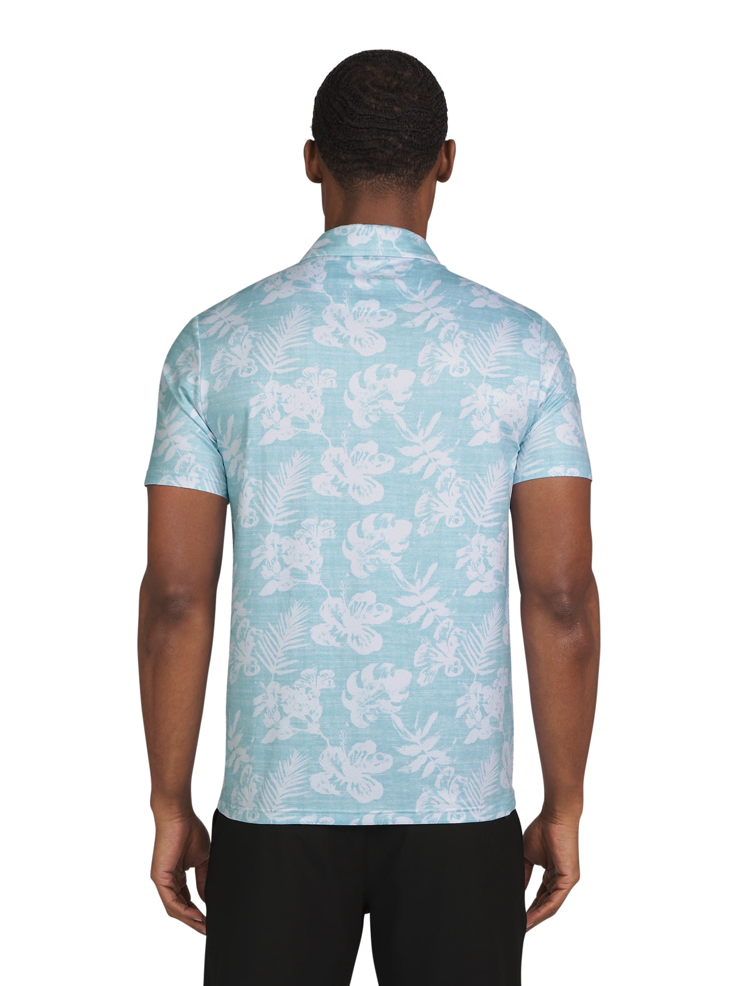 Chaps Golf Men's and Big Men's Classic Fit Short Sleeve Printed Mesh Polo Shirt