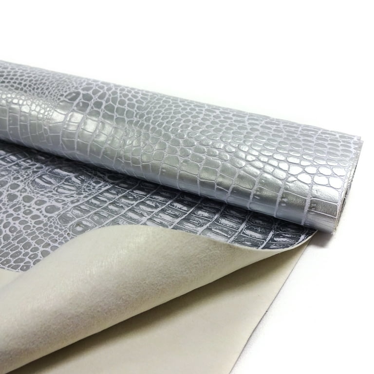 Breathable Faux Leather Grey, Very Heavyweight Faux Leather, Vinyl Fabric, Home Decor Fabric
