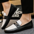 thumbnail image 3 of CHICVOMEY Men's Loafers & Slip-Ons Loafers for Men Loafers Patent Leather Oxford Dress shoes Classic Gold Buckle Business Party Prom Club, 3 of 9