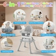 thumbnail image 3 of Baby High Chair 6 in 1 Convertible Highchair for Babies and Toddlers Booster Seat Floor Seat Function, 3 of 8