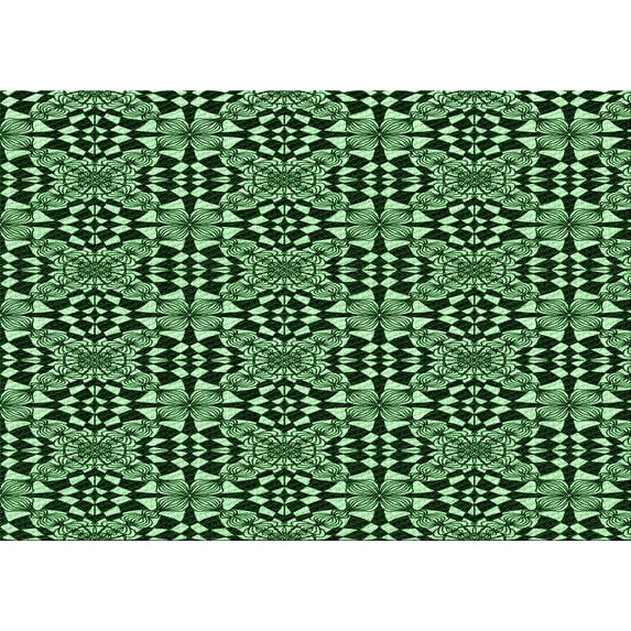 Ahgly Company Machine Washable Indoor Rectangle Transitional Pastel Green Area Rugs, 8' x 10'