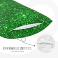 thumbnail image 5 of Balery Green Glitter Bedding Queen Pillow Cases - Envelope Closure - Soft Brushed Microfiber Fabric - Shrinkage and Fade Resistant Pillow Cases-16"x24", 5 of 9