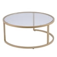 thumbnail image 4 of Set of Two Gold Glass Round Nested Coffee Tables, 4 of 9