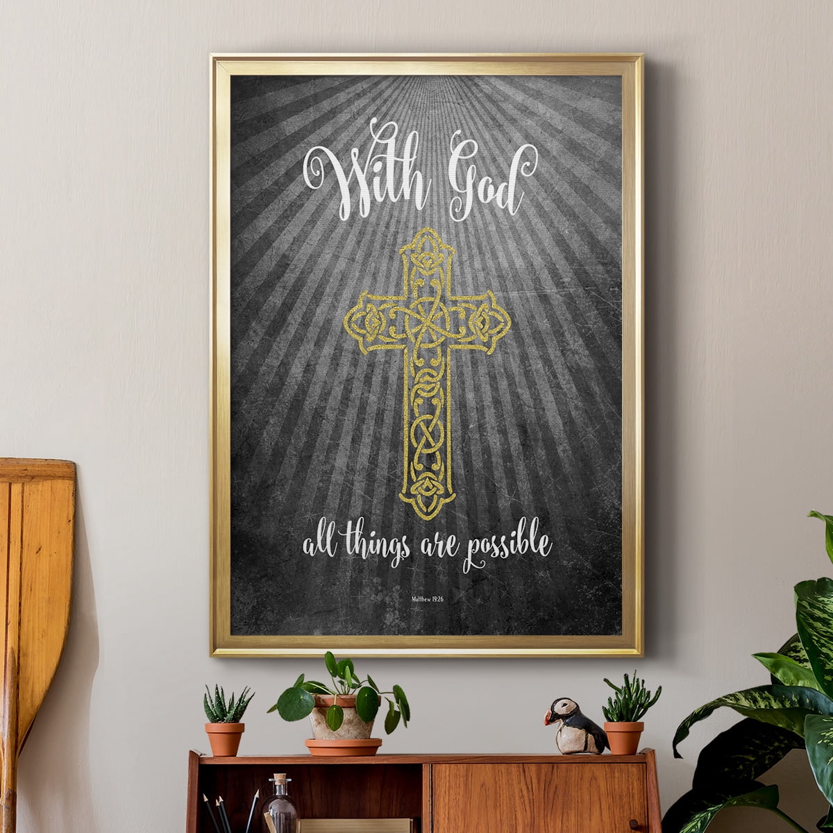With God Gold Premium Classic Framed Print - Ready to Hang
