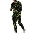 thumbnail image 2 of Aueoeo 2 Piece Tracksuit Outfits For Mens Casual Camouflage Graphic Print Crewneck Pullover and Sweatpants Sport Set, 2 of 7