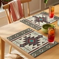 thumbnail image 4 of Brown Southwest Placemats Set of 6 Ethnic Boho Tribal Vintage Geometric Place Mats Indoor Wipeable Table Mats Washable Cloth Dining Table Placemats for Kitchen Holiday Party Home Decor 13x19 Inch, 4 of 9