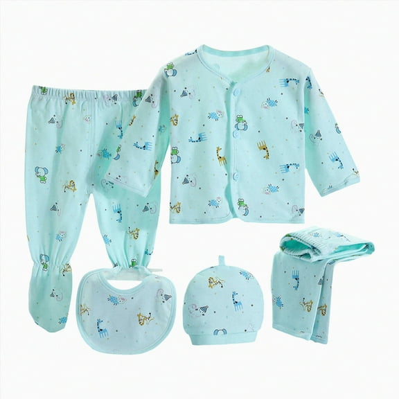 XZNPDUCQ Newborn Preemie Newborn Baby Boy Girl Newborn Baby Boy s 5-Piece Cotton Bodysuits Set Pants Set Unisex Newborn Baby Gift Sets Fits Newborn to 0-3 Month Shower Gift Set