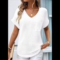 thumbnail image 2 of Camiseta Básica Informal de Corta para Mujer, Cuello en V, de Punto Gofrado, Color , Talla XXL, 2 of 4