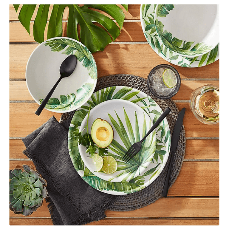 Tableware Sets Melamine Bamboo Dinner Set Dinner Plates Tropical