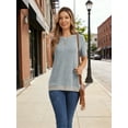 thumbnail image 7 of SHIBEVER Womens Tops Short Sleeve for Summer T Shirts Ladies Trendy Clothes Colorblock Clothing Crew Neck Blouses Tee Blue XL, 7 of 7